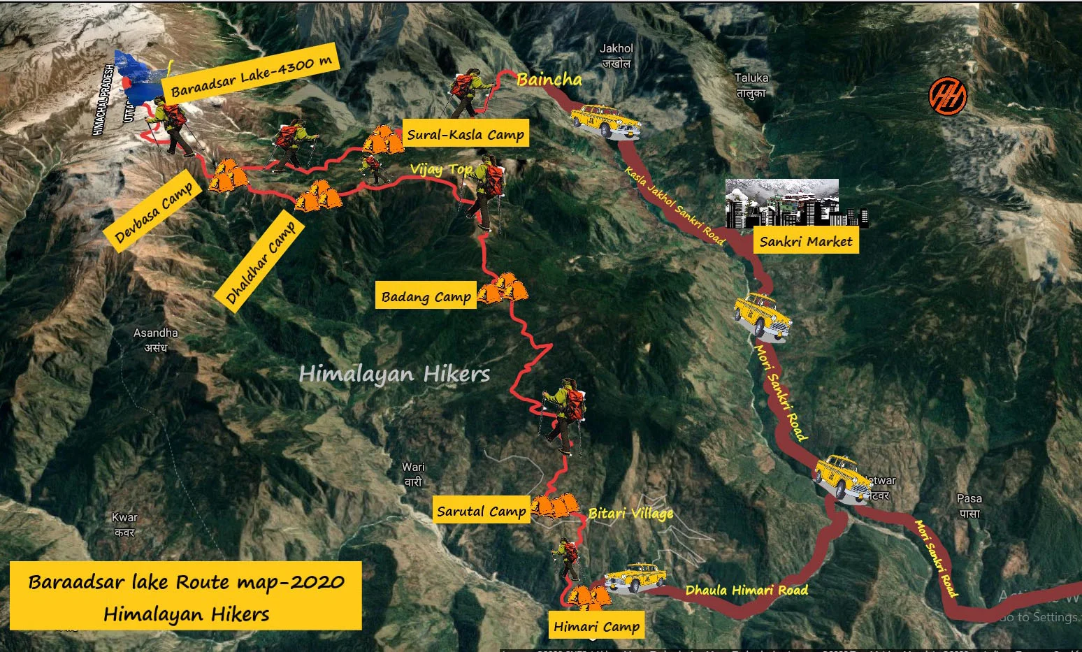 Baraadsar Lake Trek Trek Map