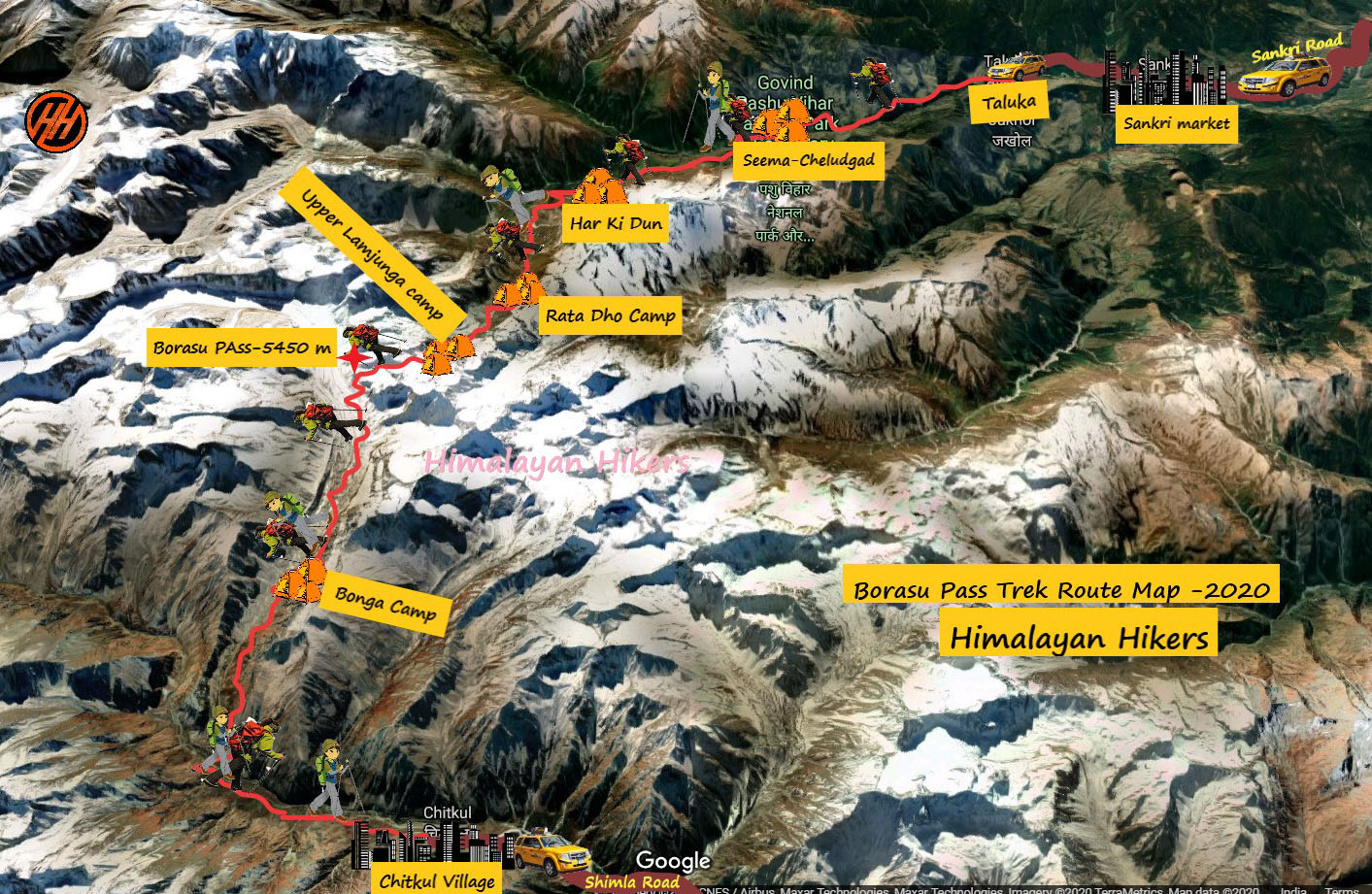 Borasu Pass Trek Trek Map
